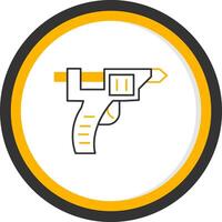 Glue Gun Line Two Color Circle Icon vector