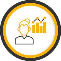 Employee Performance Line Two Color Circle Icon vector