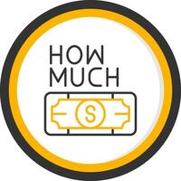 How Much Line Two Color Circle Icon vector