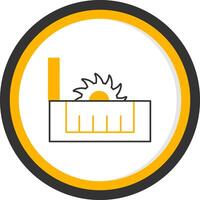 Table Saw Line Two Color Circle Icon vector