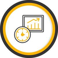 Time To Market Line Two Color Circle Icon vector