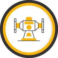 Bench Grinder Line Two Color Circle Icon vector