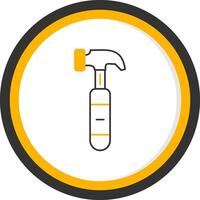 Hammer Line Two Color Circle Icon vector