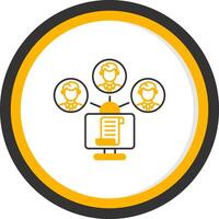 Files Exchange Line Two Color Circle Icon vector