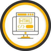 Html Line Two Color Circle Icon vector