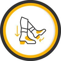Step Back Line Two Color Circle Icon vector