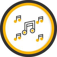 Music Line Two Color Circle Icon vector