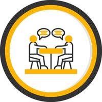 Discussion Line Two Color Circle Icon vector