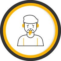 Drooling Line Two Color Circle Icon vector
