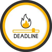 DeadLine Two Color Circle Line Two Color Circle Icon vector