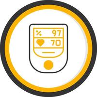 Pulse Oximeter Line Two Color Circle Icon vector