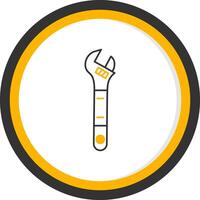 Adjustable Wrench Line Two Color Circle Icon vector