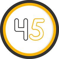 Forty five Line Two Color Circle Icon vector