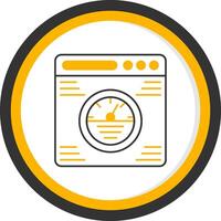 Speedometer Line Two Color Circle Icon vector