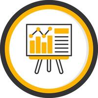Presentation Line Two Color Circle Icon vector