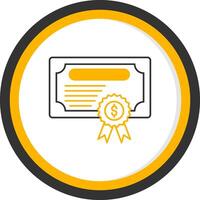 Certificate Line Two Color Circle Icon vector
