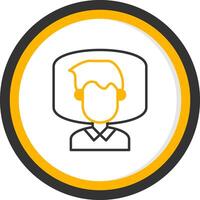 Insomnia Line Two Color Circle Icon vector