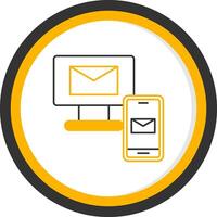 Mails Exchange Line Two Color Circle Icon vector