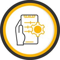 Setting Line Two Color Circle Icon vector