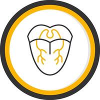 Tongue Line Two Color Circle Icon vector