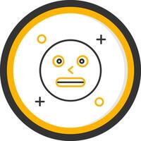 Shocked Line Two Color Circle Icon vector