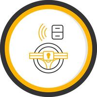 Car Alarm Line Two Color Circle Icon vector