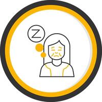 Insomnia Line Two Color Circle Icon vector