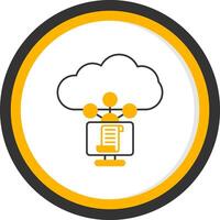 Cloud Service Line Two Color Circle Icon vector