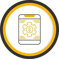 Banking App Settings Line Two Color Circle Icon vector