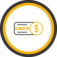 Donate Button Line Two Color Circle Icon vector