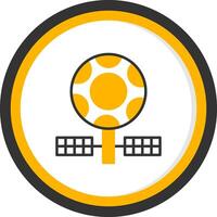 Satellite Line Two Color Circle Icon vector