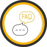 Faq Line Two Color Circle Icon vector