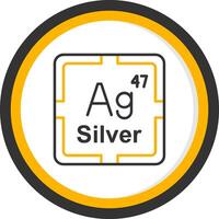 Silver Line Two Color Circle Icon vector