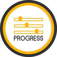 Progress Line Two Color Circle Icon vector