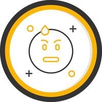 Embarrassed Line Two Color Circle Icon vector