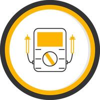 Voltmeter Line Two Color Circle Icon vector