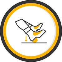 Heel Dig Line Two Color Circle Icon vector