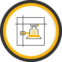 Laser Level Line Two Color Circle Icon vector