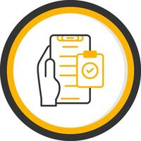 Check List Line Two Color Circle Icon vector