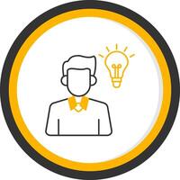 Idea Line Two Color Circle Icon vector