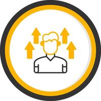 Level Up Line Two Color Circle Icon vector