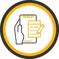 Edit Line Two Color Circle Icon vector