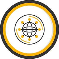 Internet Of Things Line Two Color Circle Icon vector