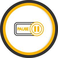 Pause Line Two Color Circle Icon vector