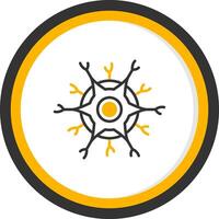 Neuron Line Two Color Circle Icon vector