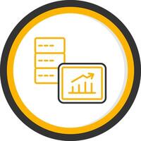 Big Data Line Two Color Circle Icon vector