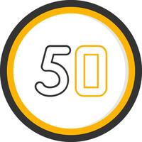 Fifty Line Two Color Circle Icon vector