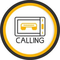 Calling Line Two Color Circle Icon vector