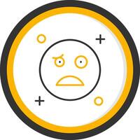 Confused Line Two Color Circle Icon vector