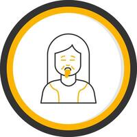 Drolling Line Two Color Circle Icon vector